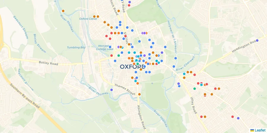 Map of Oxford places